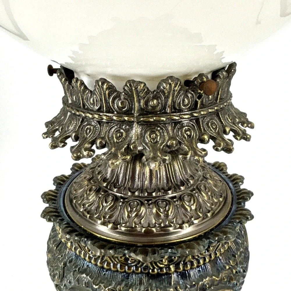 1971 EF Industries Table Lamp #145 Victorian Banquet Globe Hollywood Regency‎